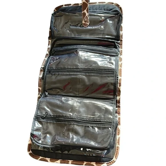 Giraffe Print Bejeweled 2 Piece Jewelry or Makeup Travel Case